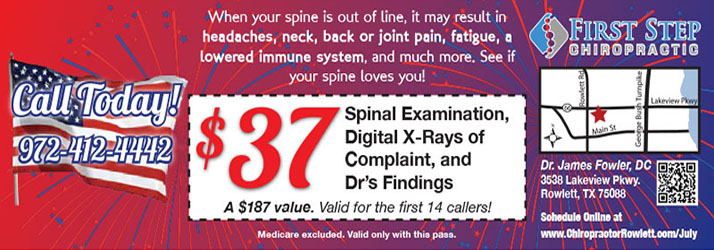 Chiropractic Rowlett TX July Special Offer